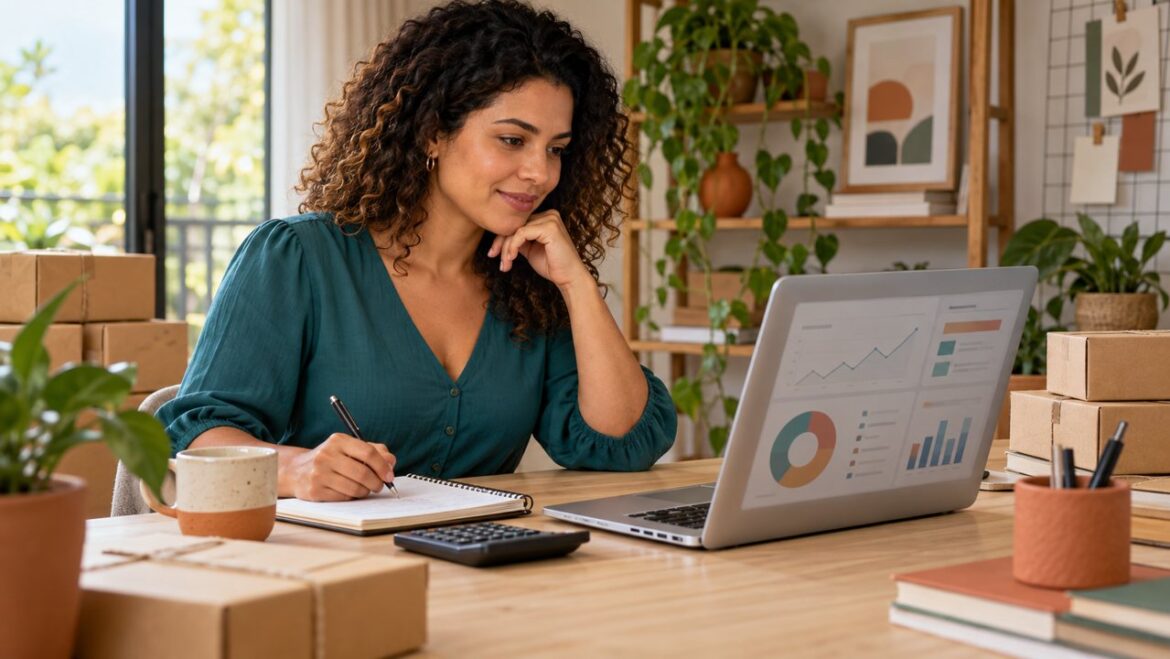 Empreendedora acompanhando os recebimentos das vendas parceladas